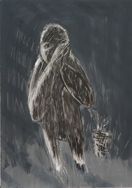 A prisoner, 2005, Acrylic Ink on paper, 100x71cm
